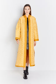 Yellow Long Woven Tunic Coat