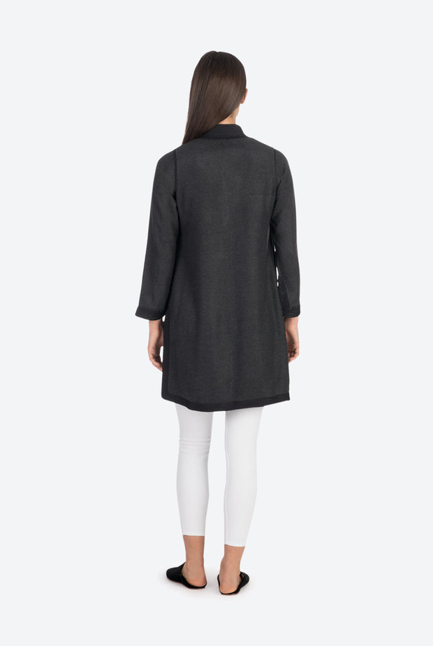 Charcoal Moroccan Cashmere Tunic Coat