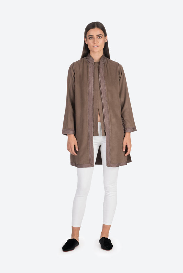 Taupe Moroccan Cashmere Tunic Coat