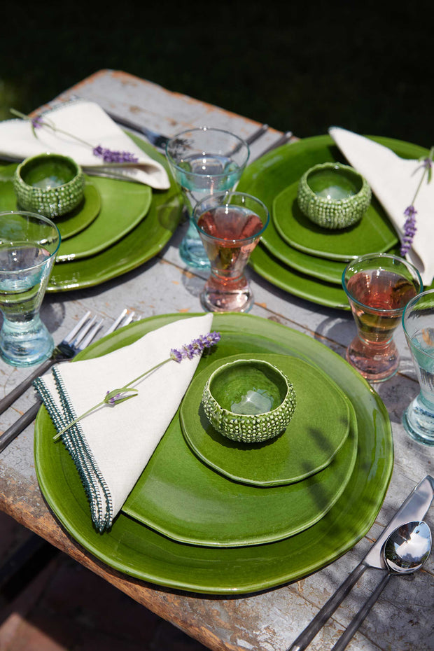 Green Glazed Salad Plate