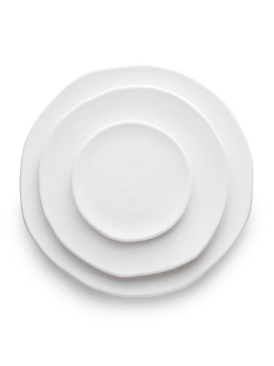 White Glazed Plates (Set of 3)