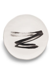 Cream Plate with Black Design