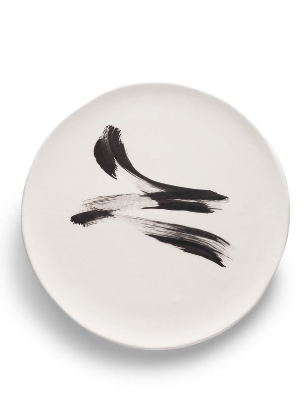 Cream Plate with Black Design