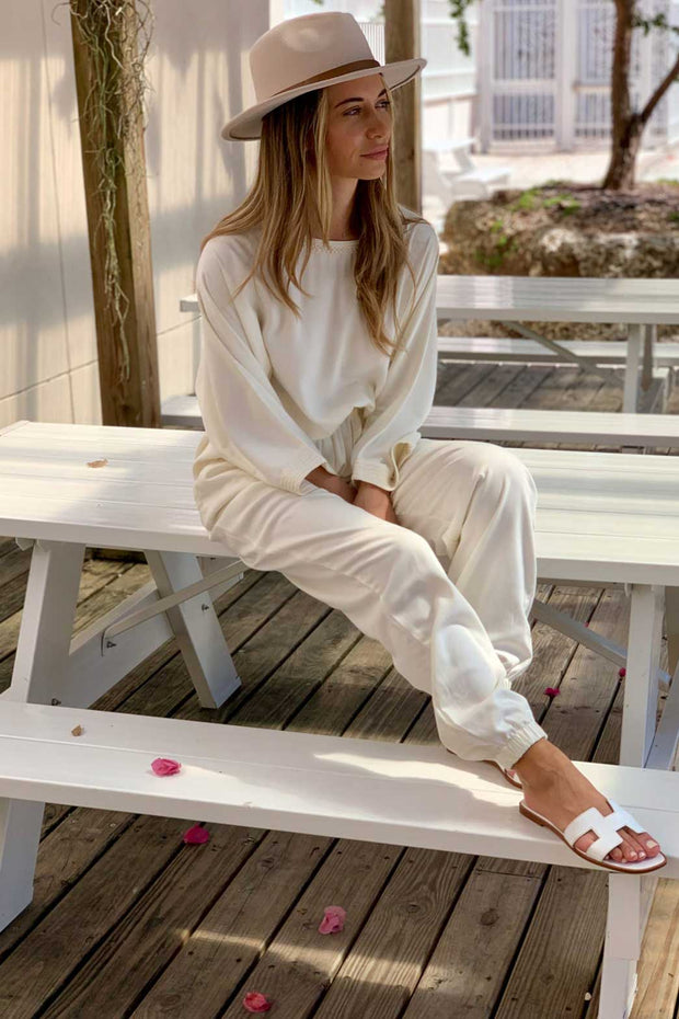 Ivory Lightweight Moroccan Cashmere Jogger