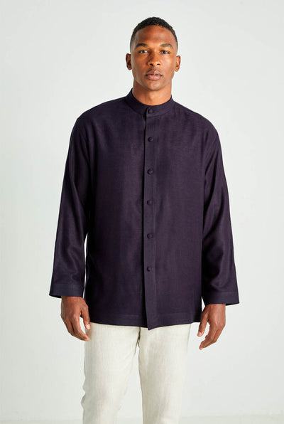 Midnight Blue Moroccan Cashmere Shirt