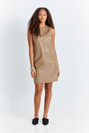 Taupe Leather Tunic Dress